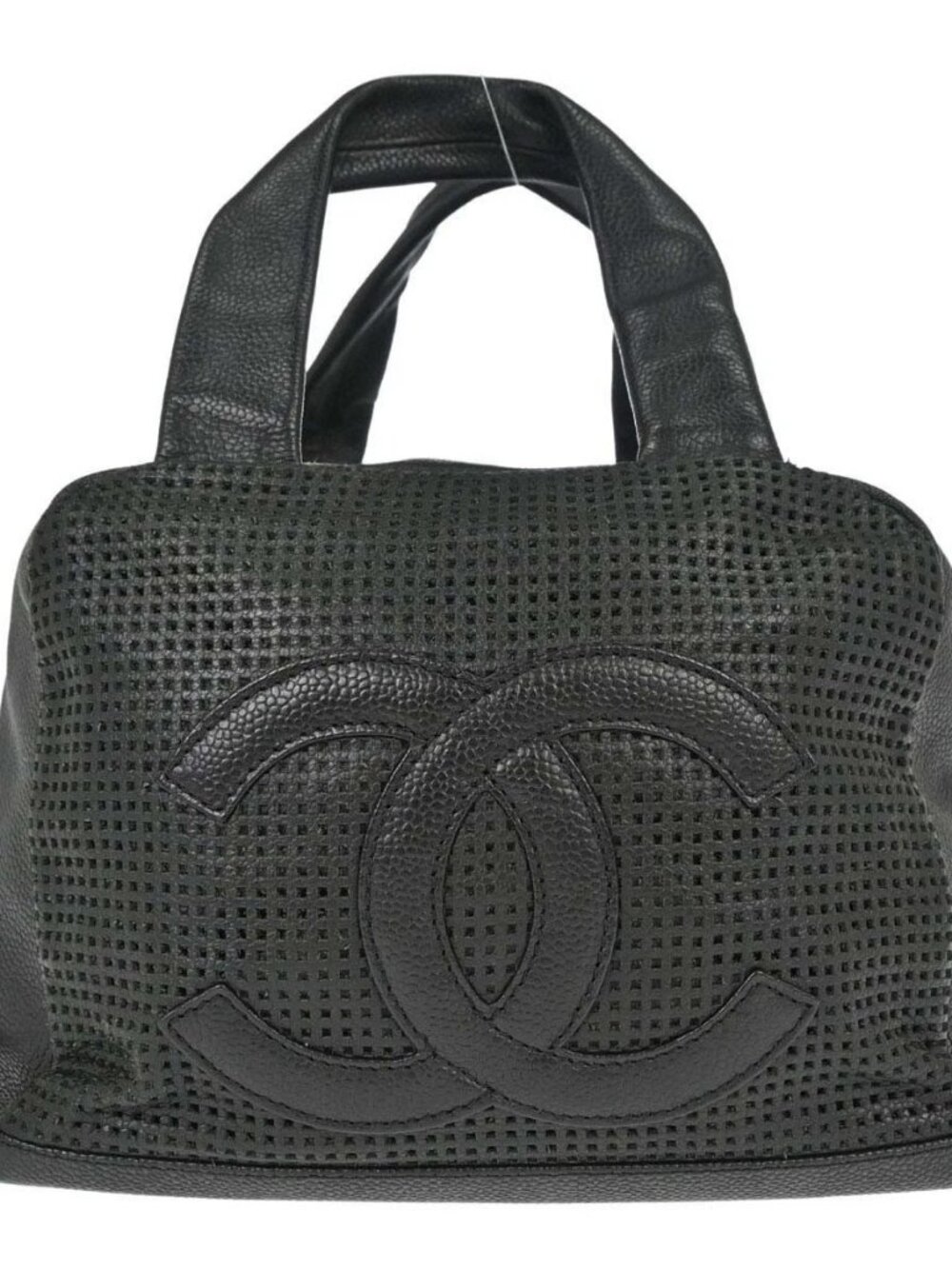 Chanel Black Perforated Calfskin Handbag 179182